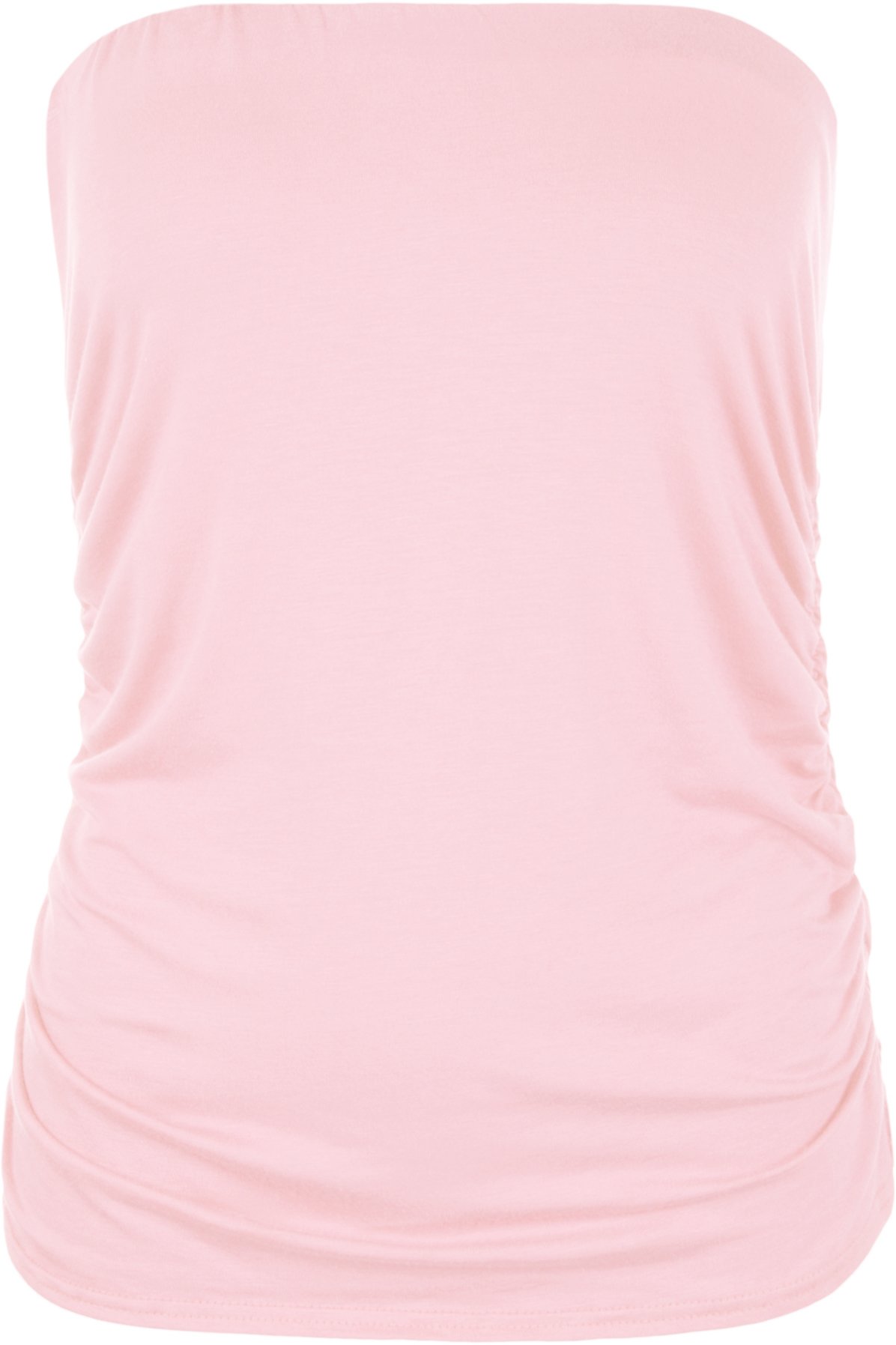 Wearall Women's Pink Plus Size Plain Bandeau Strapless Boob Tube Top - 20-22