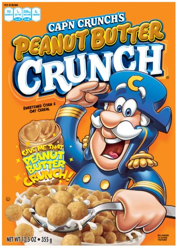 Cap'n Crunch Peanut Butter Crunch Breakfast Cereal, 12.5 Ounce Box