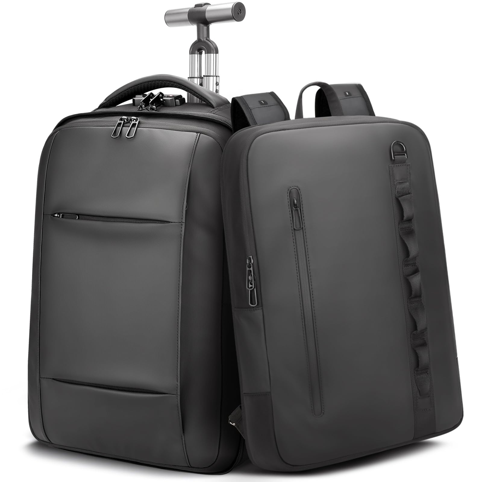 SWICKY RICOOI 2-in-1-Reiserucksack mit Rollen, 50L Rucksack Trolley mit 17,3