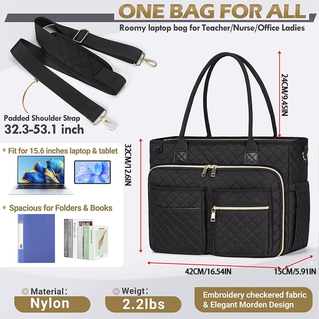 IOIUSKKU Bolso de trabajo de moda para profesor, grande, para portátil, con múltiples bolsillos, aislante, interior para mujer (cm)