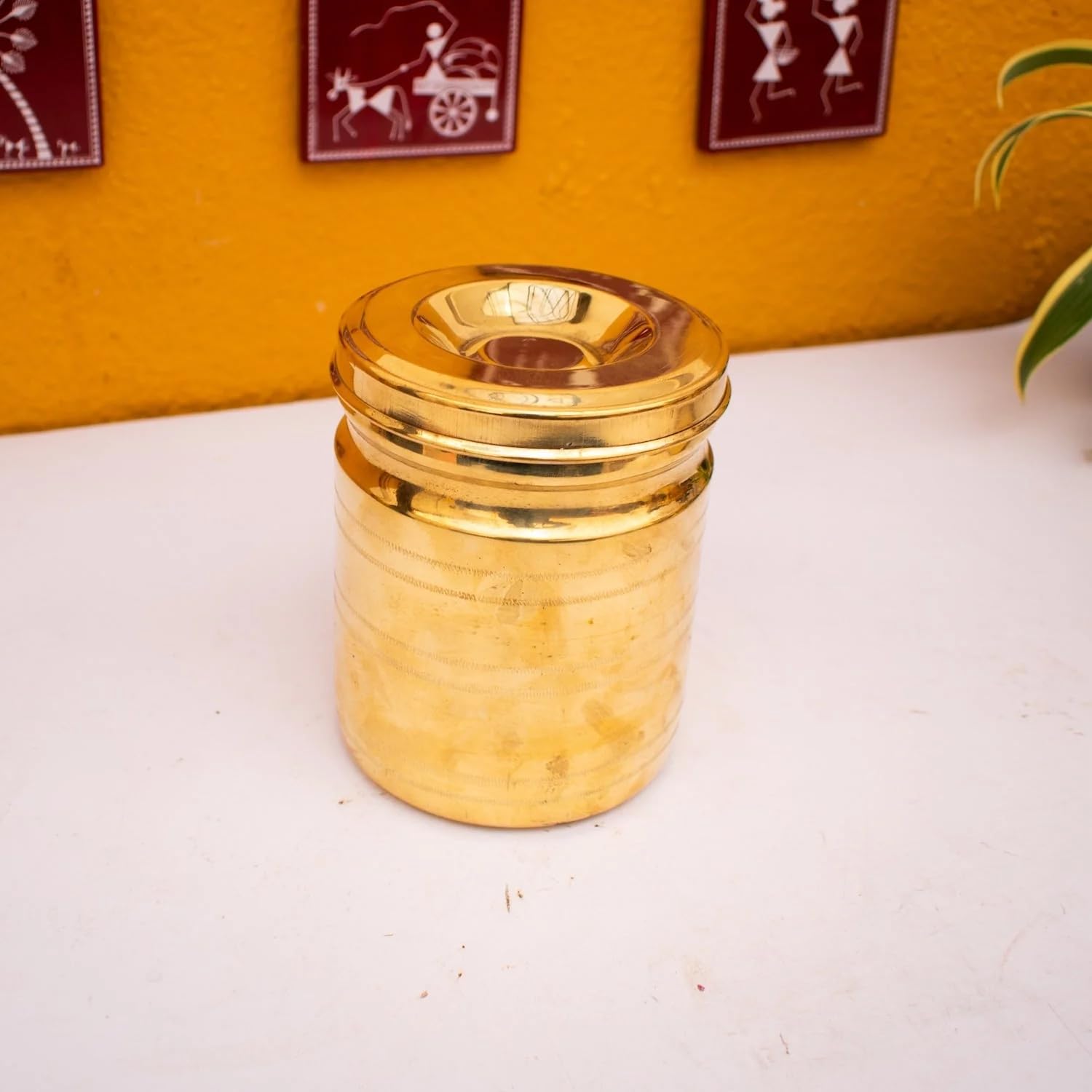 Boîtes de rangement en laiton et revêtement étain taille moyenne coffret secret