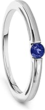 Miore Verlobungsring für Damen mit Edelstein/Geburtsstein blauer Saphir 0.13 carat Ring aus Weißgold 9 Karat/ 375