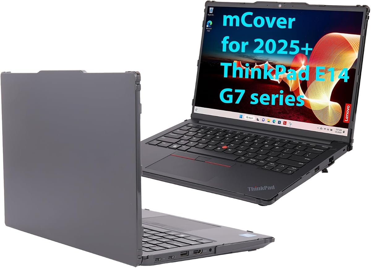 mCover Hard Case ONLY Compatible for 2025-2027 14" Lenovo ThinkPad E14 Gen 7/8 Windows Notebook PC (with 180° Hinge, NOT Fitting Any Other Lenovo Models) - Black
