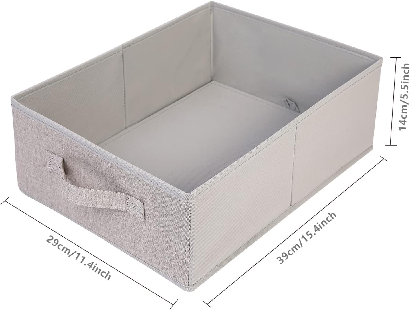 BOMKEE Clothings Collapsible Storage Bins, Foldable Drawer Organizers Closet Storage Baskets Cube Storage Bin for Bedroom Living Room (4 Pack, Grey, 15.4x11.4x5.5inch) - Image 2
