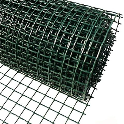 Foglish Green Plastic Garden Fencing Mesh Netting Climbing Plants Vegetables Pets 5m x 0.5m x 20mm Cover