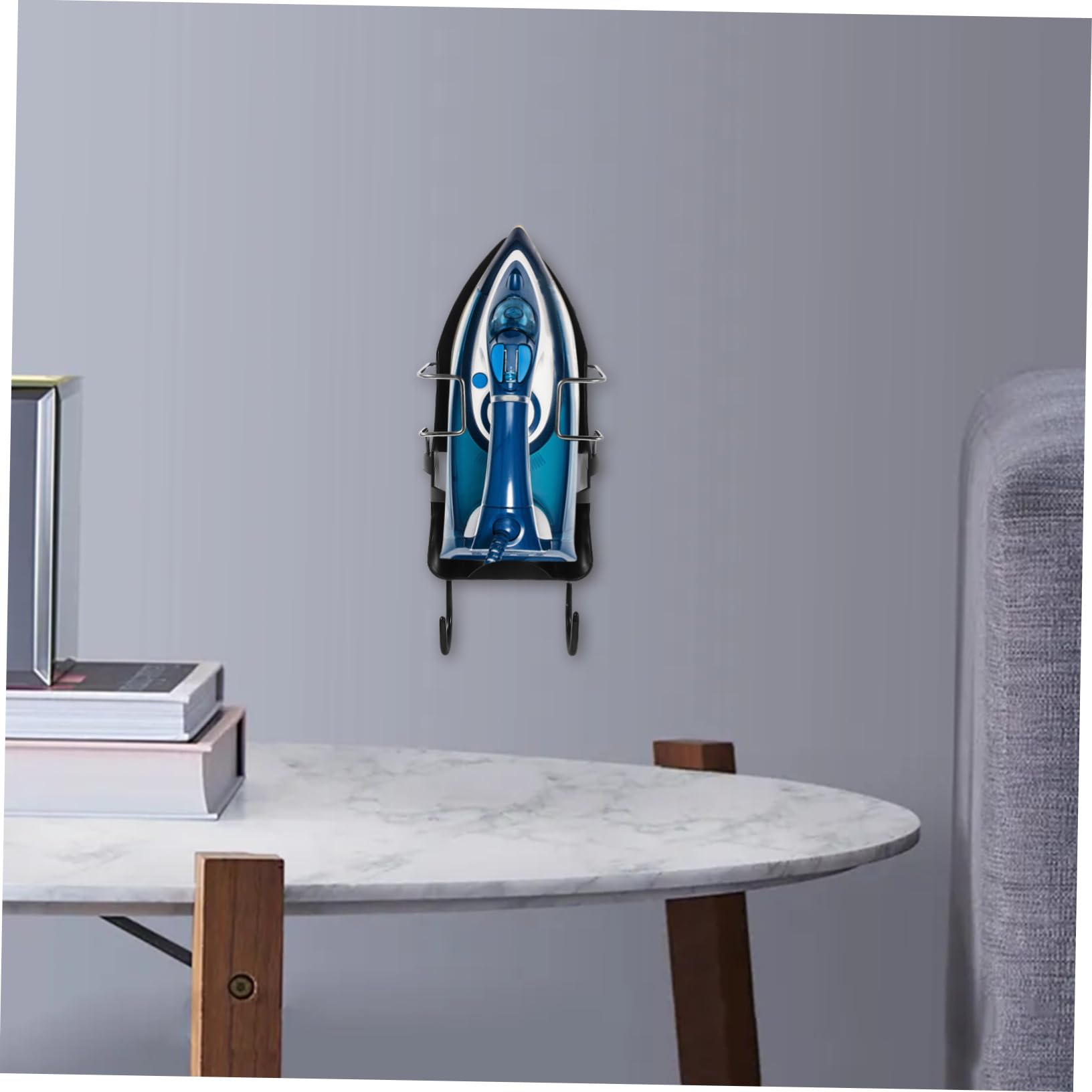 SHINEOFI Hängendes Bügelbrett mit Halterung für Bügeleisen Tür oder Wandmontage aus Platzsparendes Design mit Haken Einfach zu Montieren