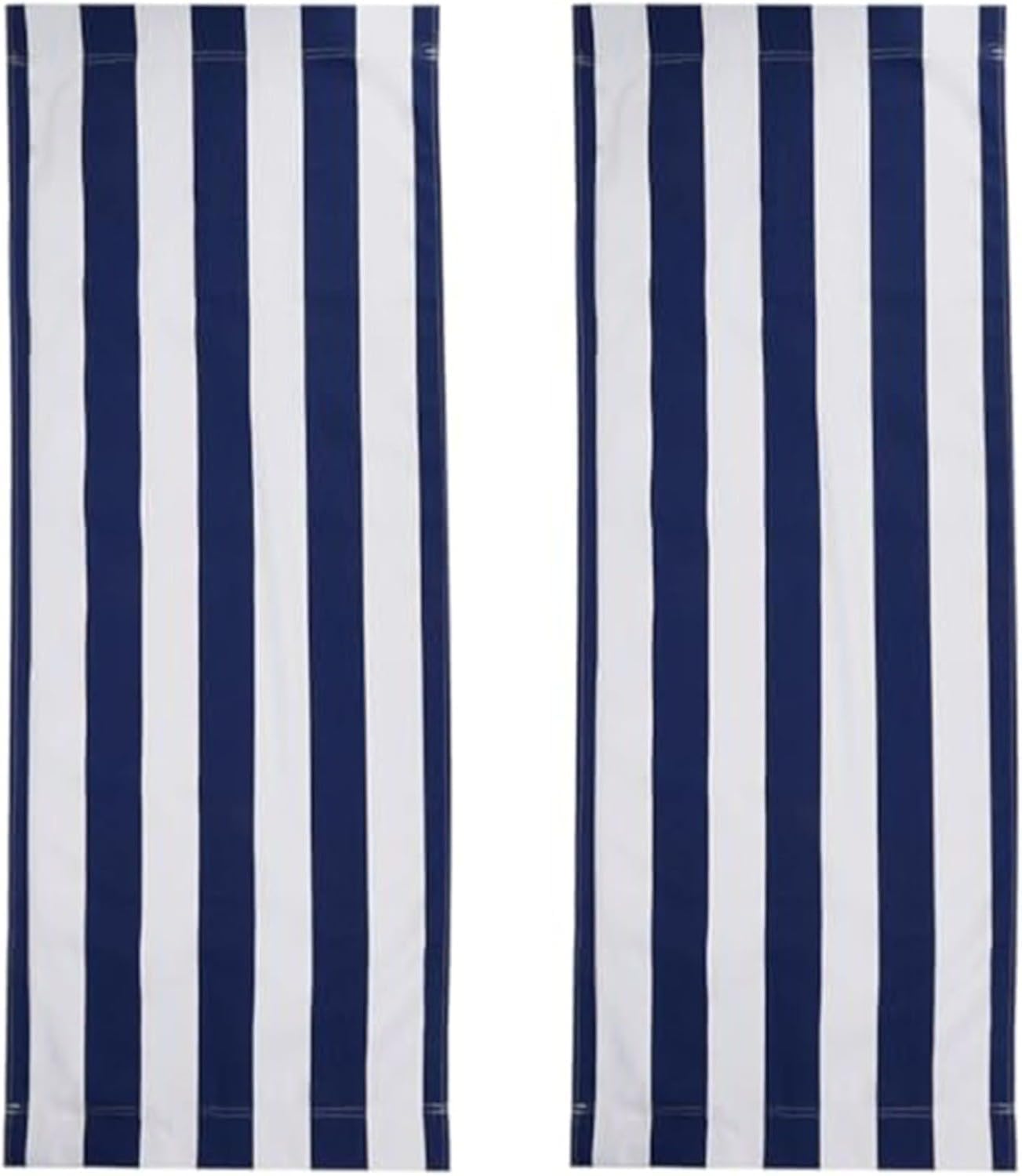 YUETTYY 120x44 cm 1/2PCS Replacement Canvas, Blue and White Stripes Canvas Beach Sling Chair Lounge,Folding Deck Chair Reclining Outdoor Deckchairs for Sunbathing Garden Courtyard (2PCS)
