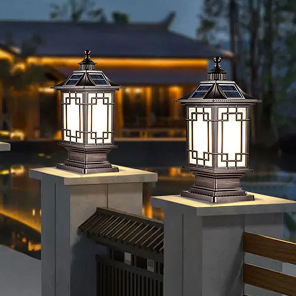 Lampada A Colonna Solare Impermeabile Per Esterni, Ideale Per Giardino