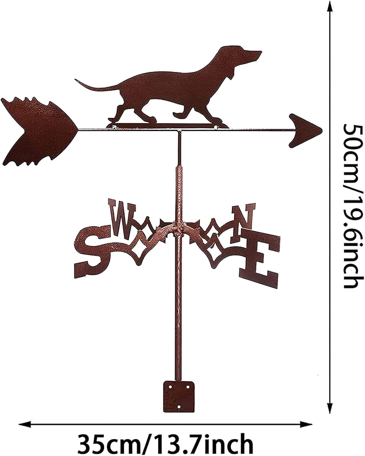 IOCCIOBB Animal Weather Vane Retro Dog Weathervane for Outdoor Garden Decoration Stainless Steel Creative Garden Iron weathervane