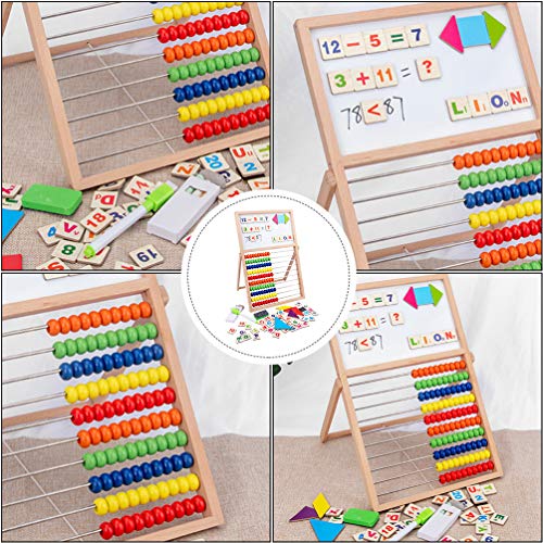 Toyvian MatemÃ¡tica Brinquedo Educacional Ãbaco de Madeira Quadro de Contagem Quadro MagnÃ©tico de A