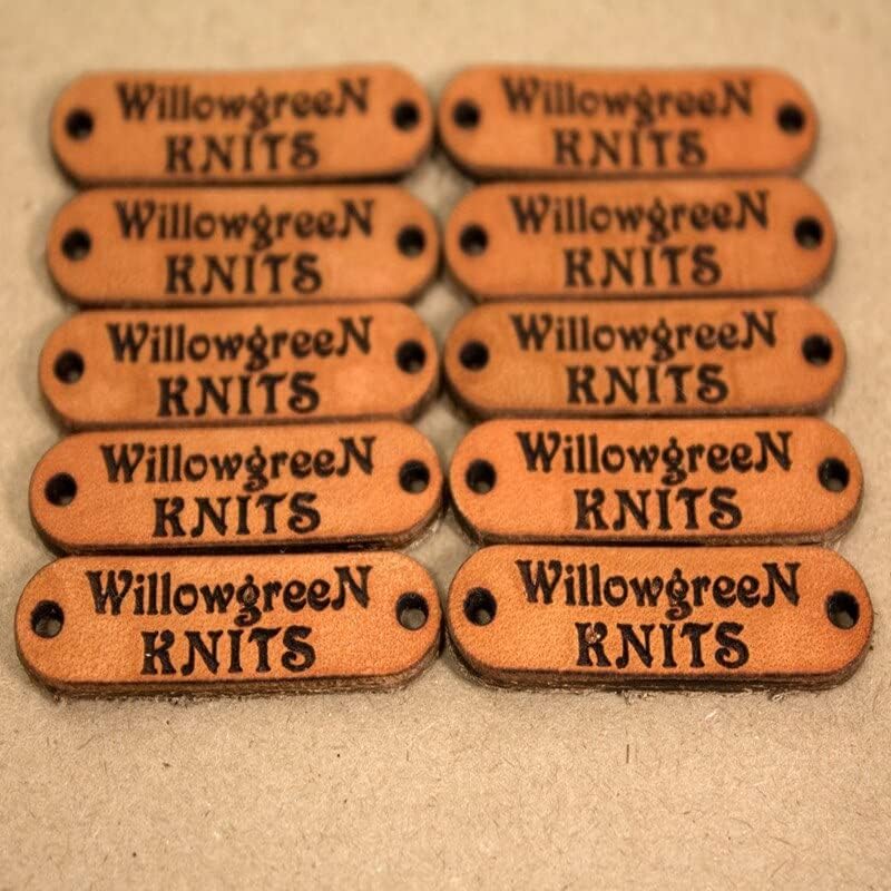 Personalized Knitting Labels - Custom Leather Labels, Personalized Logo Labels Tags, Knitted Items Label ，Crochet Labels - (Color: Custom Gold lables)