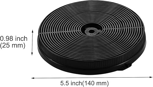 Miniatura 4 de Filtro de carbono (CF-A) para campana extractora SNDOAS para debajo del gabinete, modelo GF23 TF23, filtro redondo, filtro de ventilación de carbón