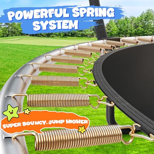 Image of JELENS Trampoline 8FT 10FT 12FT 14FT 15FT 16FT, Recreational Trampolines with Enclosure Net, Outdoor Anti-Rust Trampolines for Kids and Adults, ASTM Approved