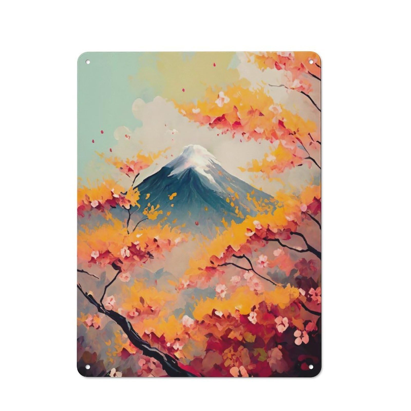 Junmoney Mount Fuji For Garden Room Or Summerhouse, Vintage Tin Sign 40X30cm, For Display In Garden Rooms And Summerhouses