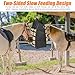 MIYABALA Hay Bags for Horses,Two-Sided Premium Oxford Slow Feed Hay Bags for Goats,Sheep,Donkey,Large Top Opening with Hook-and-Loop Seals,Easy to Hang with Adjustable Strap (Black, Large 1 Pack)