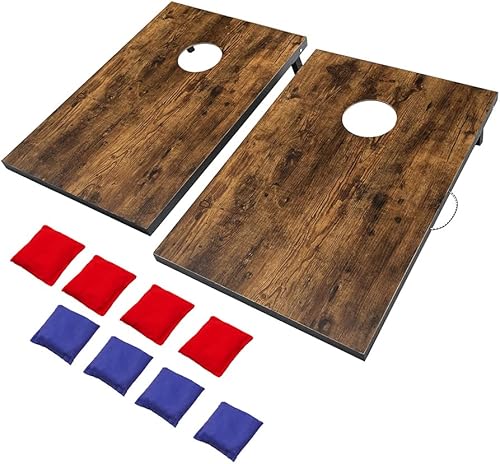 Cometoss Juego de Cornhole para exteriores, incluye 2 tablas de madera MDF de 35.4 x 23.6 pulgadas, 8 bolsas de maíz de 12 onzas