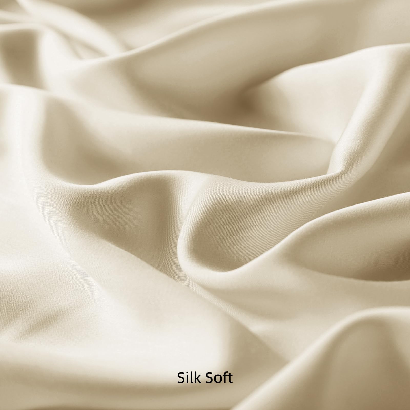 bienDo Pillowcases 2 Pack, Beige, Bamboo, Vegan Silk, Cooling, Anti-Acne, Hypoallergenic, Luxury-Standard UK Size (50x75cm) - Image 2