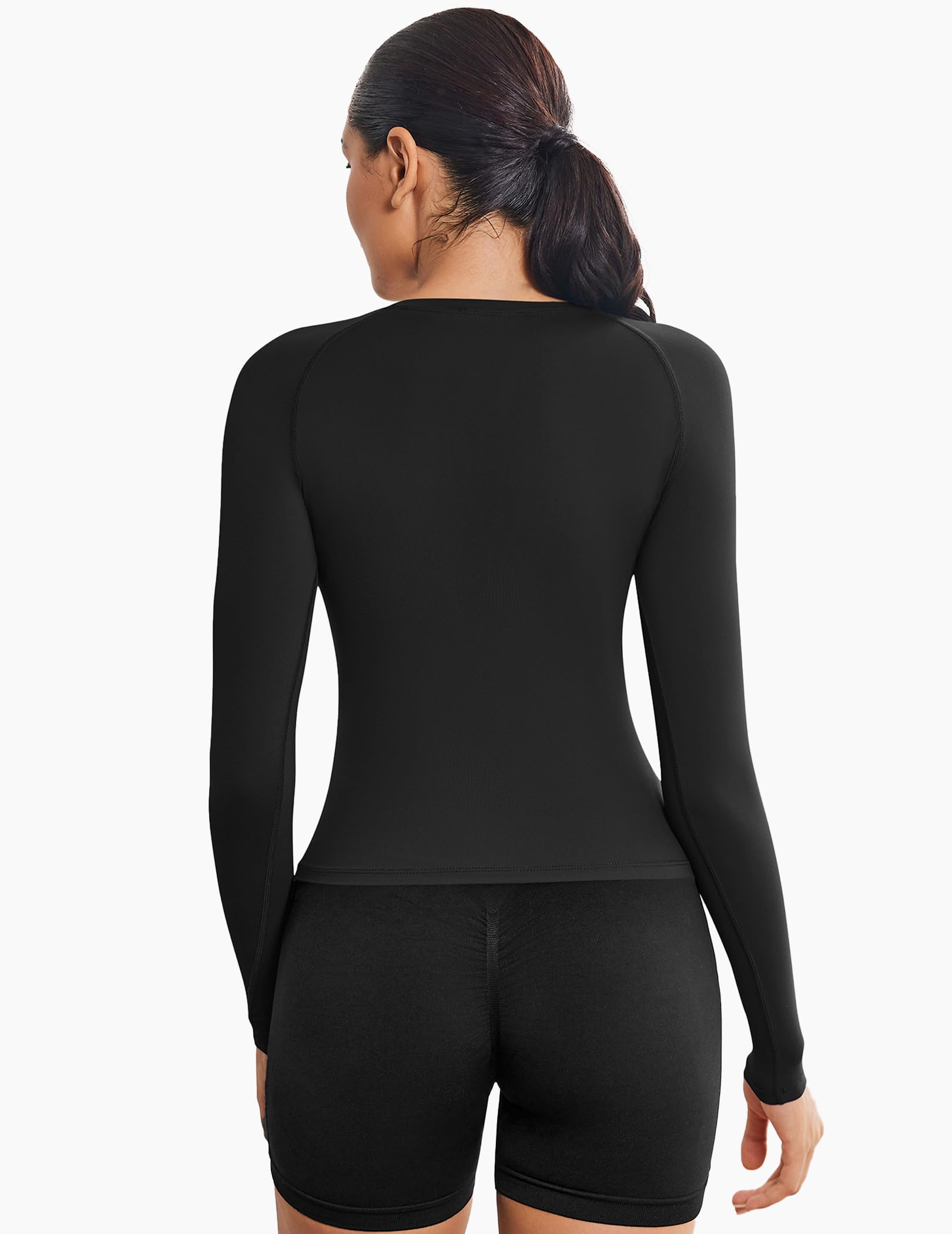 Vantor Camisetas de Gimnasio para Mujer, Camiseta Deportiva de Manga Larga, Top de Entrenamiento para Yoga, Camisetas Ligeras de Secado rápido y Transpirables para Correr, Ropa Deportiva atlética