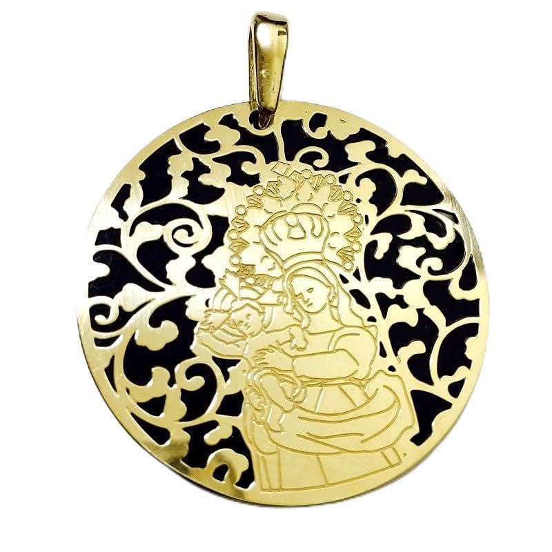 Médaille Vierge des merveilles argent et onyx de luxe