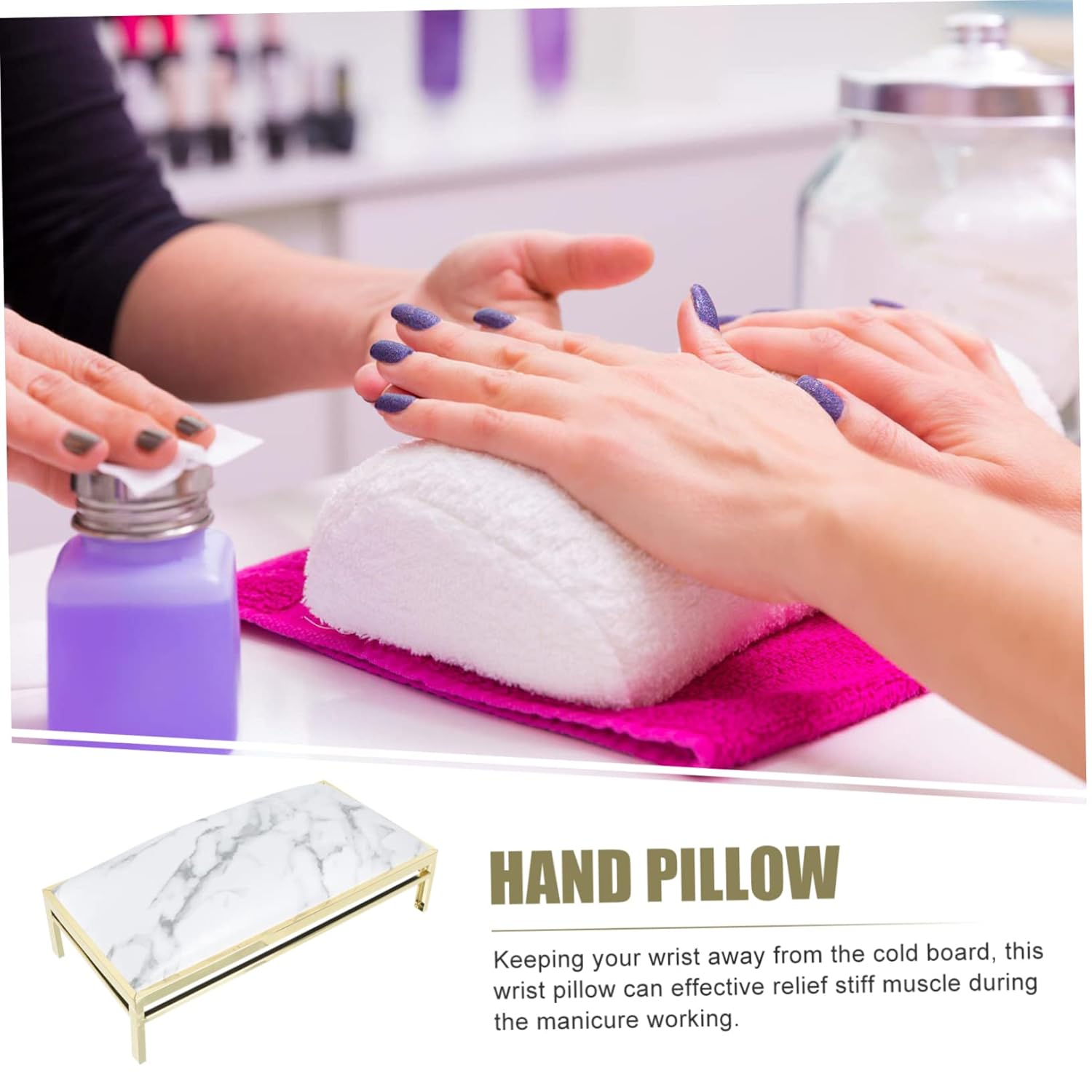 SAFIGLE Marble Hand Pad Nail Art Hand Rest Pillow Comfortable Wrist Support for Manicure
