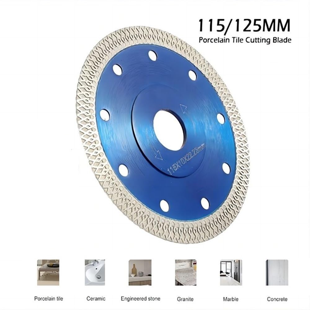 Diamentowe brzeszczoty do pił, Tarcze tnące 105, 115 i 125 mm, elektronarzędzia do płytek porcelanowych, ceramiki, granitu marmuru(115mm)