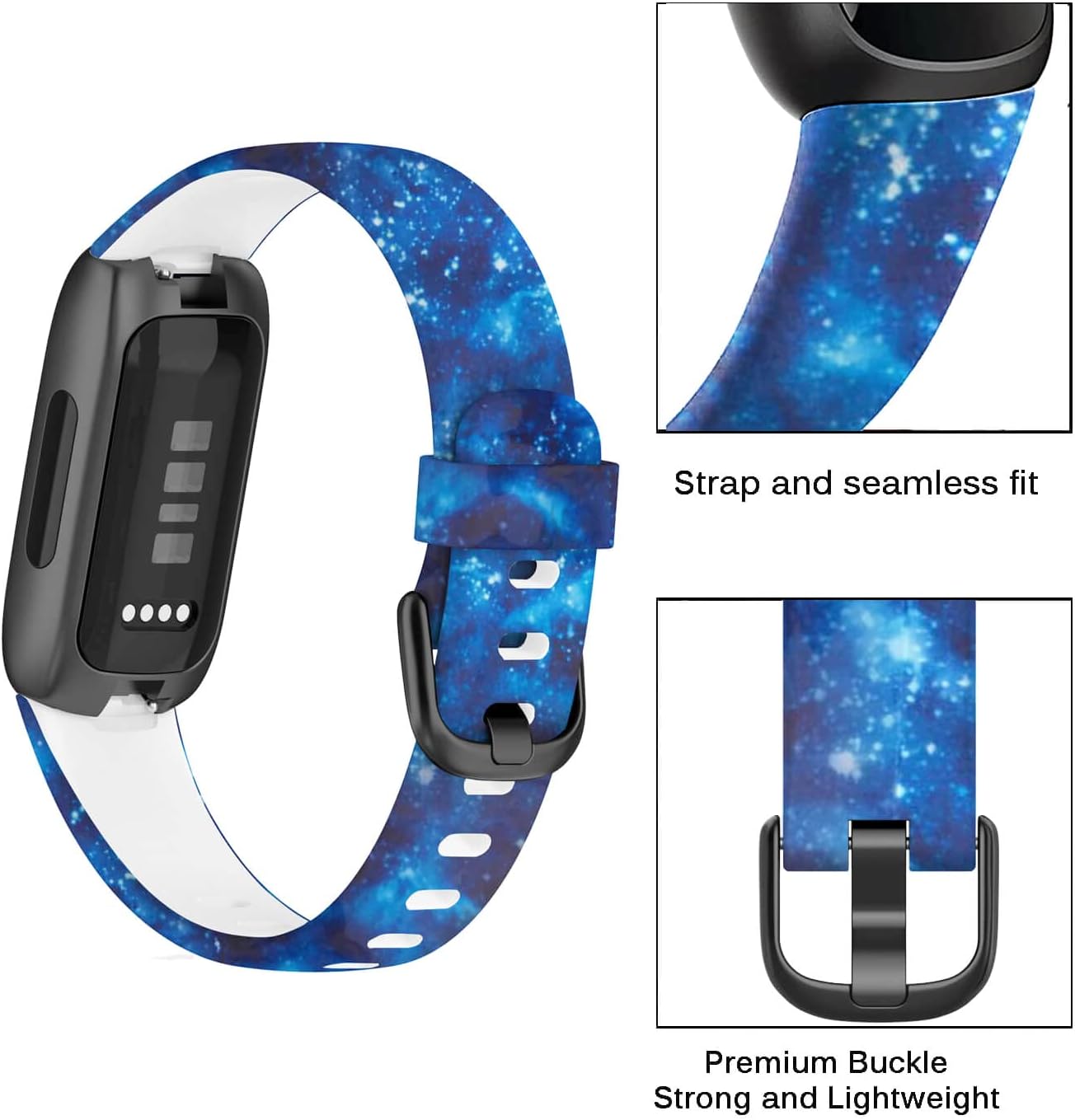 Compatible with Fitbit Inspire 3 Bands for Men Women, Soft Silicone Sport Wristband Strap Band Bracelets for Inspire 3, Small Large image 2