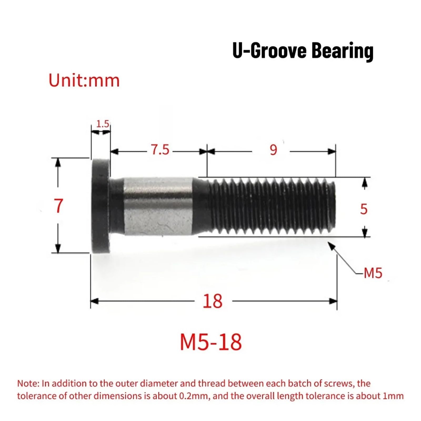 Paquete de 4 rodamientos de bolas de doble hilera de precisión en forma de U SG15 5X17X8MM con ranuras y tornillos SG15 SG15-M5-18(SG15-M5-18)