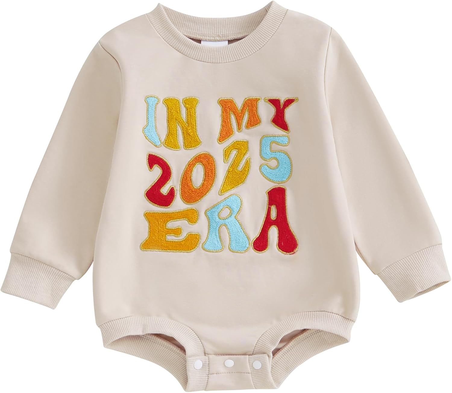 Baby Girl New Year Outfit Happy New Year Letter Print Long Sleeve Romper Bodysuit Shirt Winter Clothes