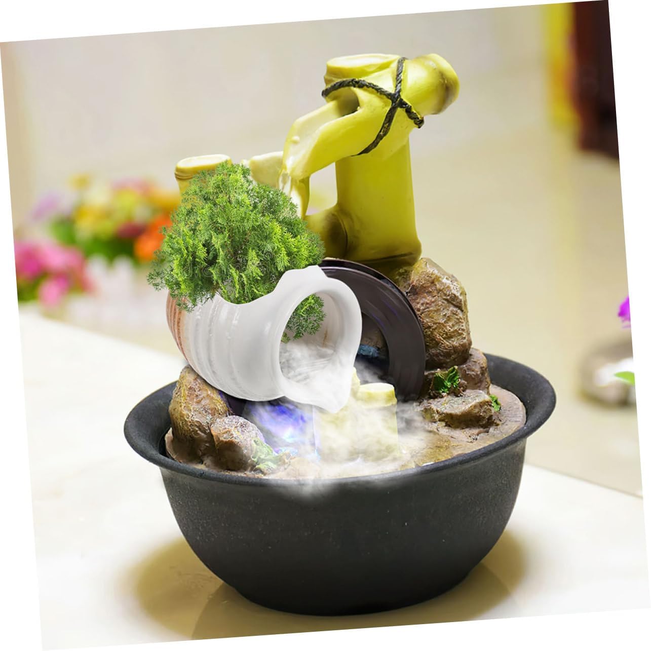 BESPORTBLE Ceramic Jar Water Fountain Multi Functional Waterfall Dispenser for Fish Tank Aquarium Garden Decor Indoor Outdoor Seasonal Use