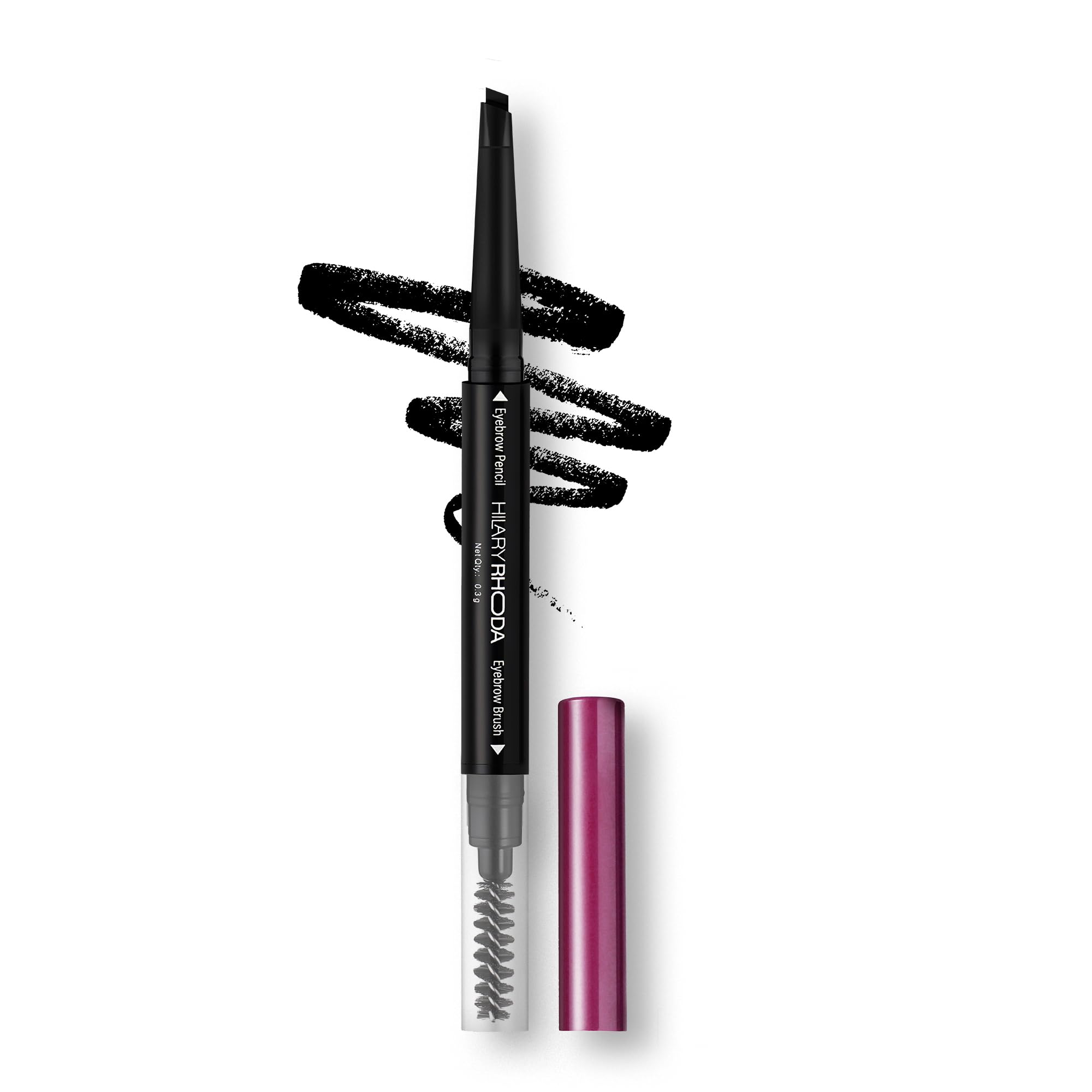 Brow Artist Eyebrow Pencil Dual-Ended (Black, Shade 01) | Waterproof & Smudge-Proof Brow Definer | Natural Finish | Long-Lasting & Easy to Apply – 0.3g