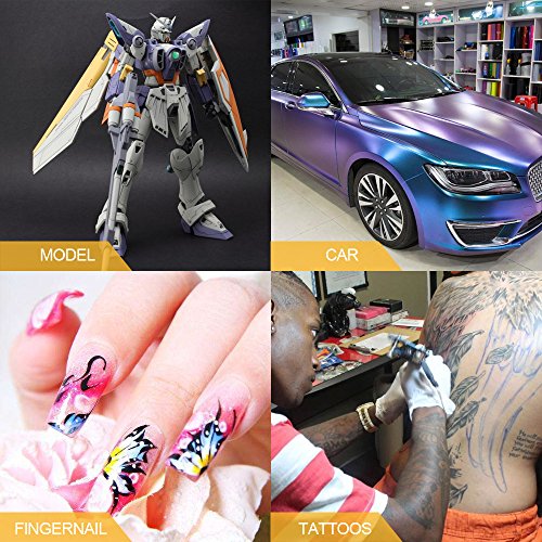 Airbrush Makeup Kit,Fy-Light Airbrush Compressor With 0.4mm Needle Airbrush Spray Gun for Face, Nail, Temporary Tattoos, Cake Decorating,Modeling (White)