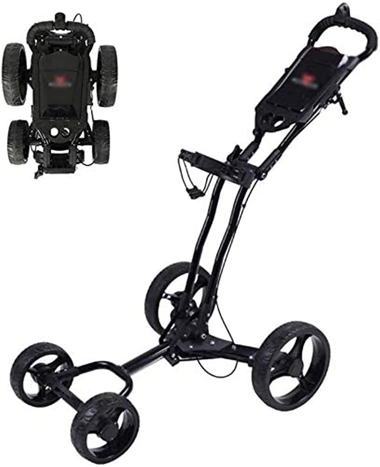 Carrito de Golf Carritos de Golf Carrito de Golf de 4 Ruedas Plegable | Golf fácil de Abrir y Cerrar con Porta Paraguas Carros de Golf