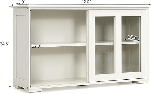 Vista 66 de Costzon - Aparador de almacenamiento para cocina, gabinete apilable antiguo para el hogar armario de bufé para el comedor