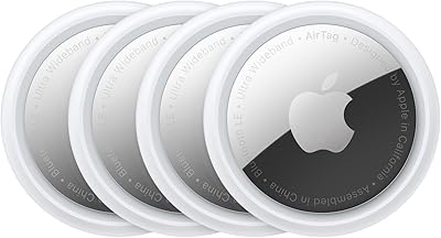Apple AirTag 4 Pack. Keep Track of and find Your Keys, Wallet, Luggage, Backpack, and More. Simple one-tap Set up with iPhone or iPad