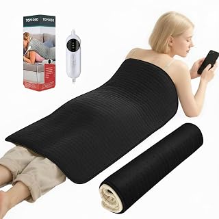 Extra Large Heating Pad for Back Pain Relief and Period Cramps,20x40 King Size, with 10 Temp Settings & 3 Timer Options, Full Body Heating Pad for Shoulder and Legs, Machine Washable(Black) - Amazon product rated Grade A