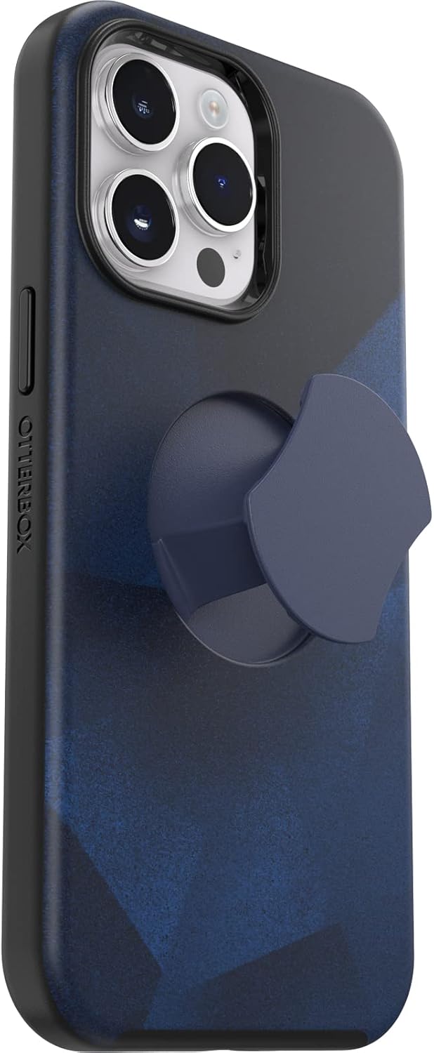 OtterBox iPhone 14 Pro (Only) OtterGrip Symmetry Series Case - BLUE STORM (Blue), built-in grip, sleek case, snaps to MagSafe, raised edges protect camera & screen - Image 5