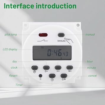 Electronic Timer CN101A 24V Timer Digital Programmable Timer Microcomputer Timer 17on & 17off Relay Timer Weekly Programmable