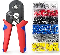 Ferramenta de crimpagem de ponteiras 0,25-6mm² Crimpador hexagonal Crimpador de terminais de fio com catraca autoajustável para terminais de fio e cabos Terminais de fio