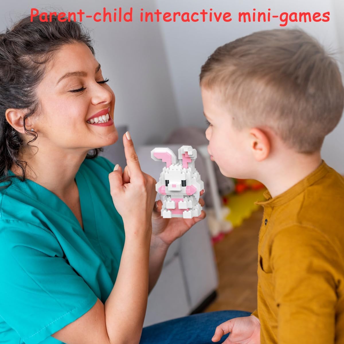 Easter Building Blocks Compatible for Lego Easter Rabbit Micro Blocks Stacking New Toys Holiday Present Box New Year Gifts for Kids Ages 6+ Boys and Girls（Rabbit）