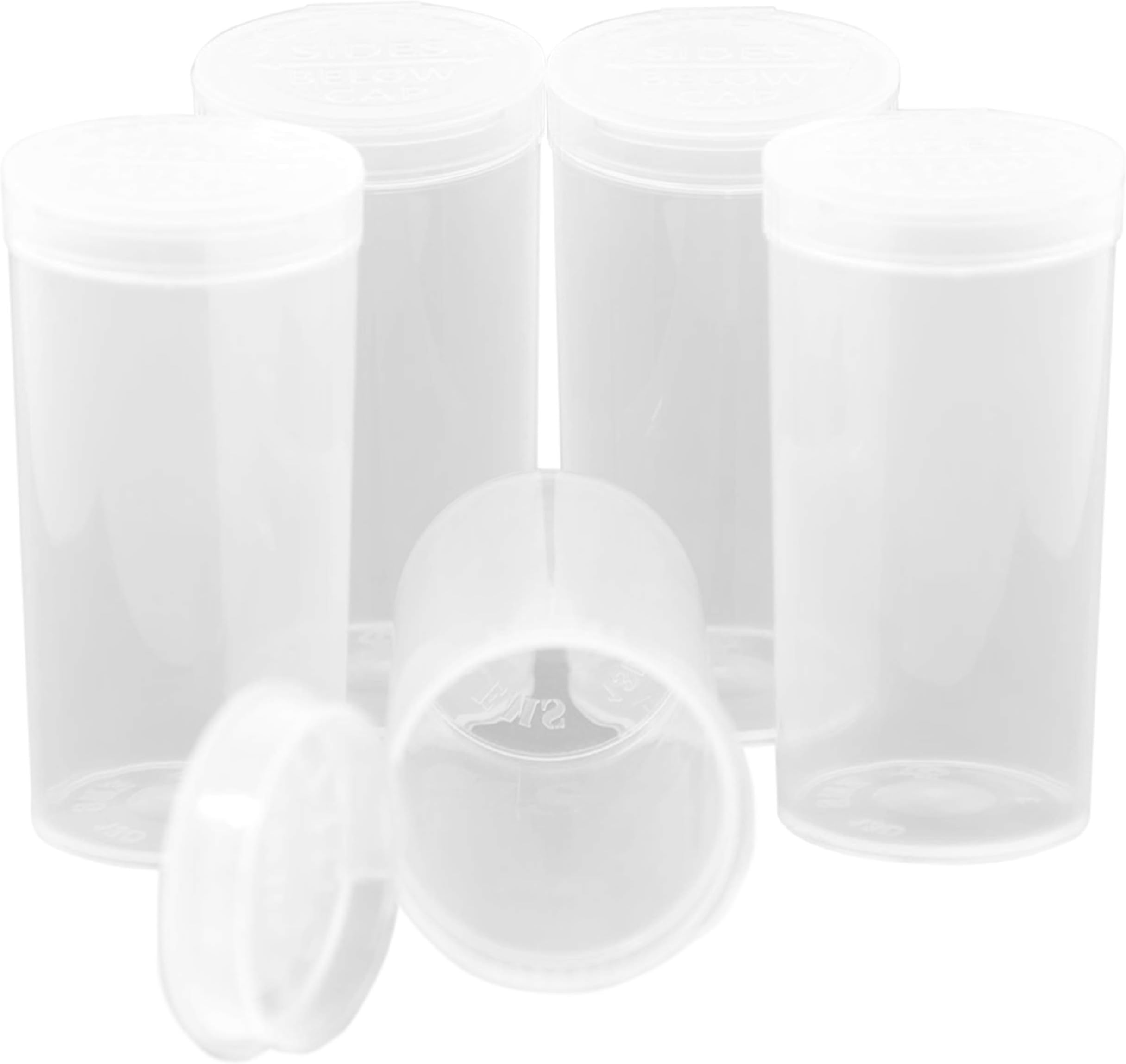 Emerald Mountain Supplier Pop Top Dram Containers | Durable Multipurpose Storage | Herb and Pill Organizer | Dram Case Bottle Size 13 Dram (360) Containers Per Case in Clear