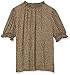 Amazon Essentials Women's Fluid Twill Short Puff Sleeve Smock Detail Shirt, Camel Micro Cheetah, XX-Large