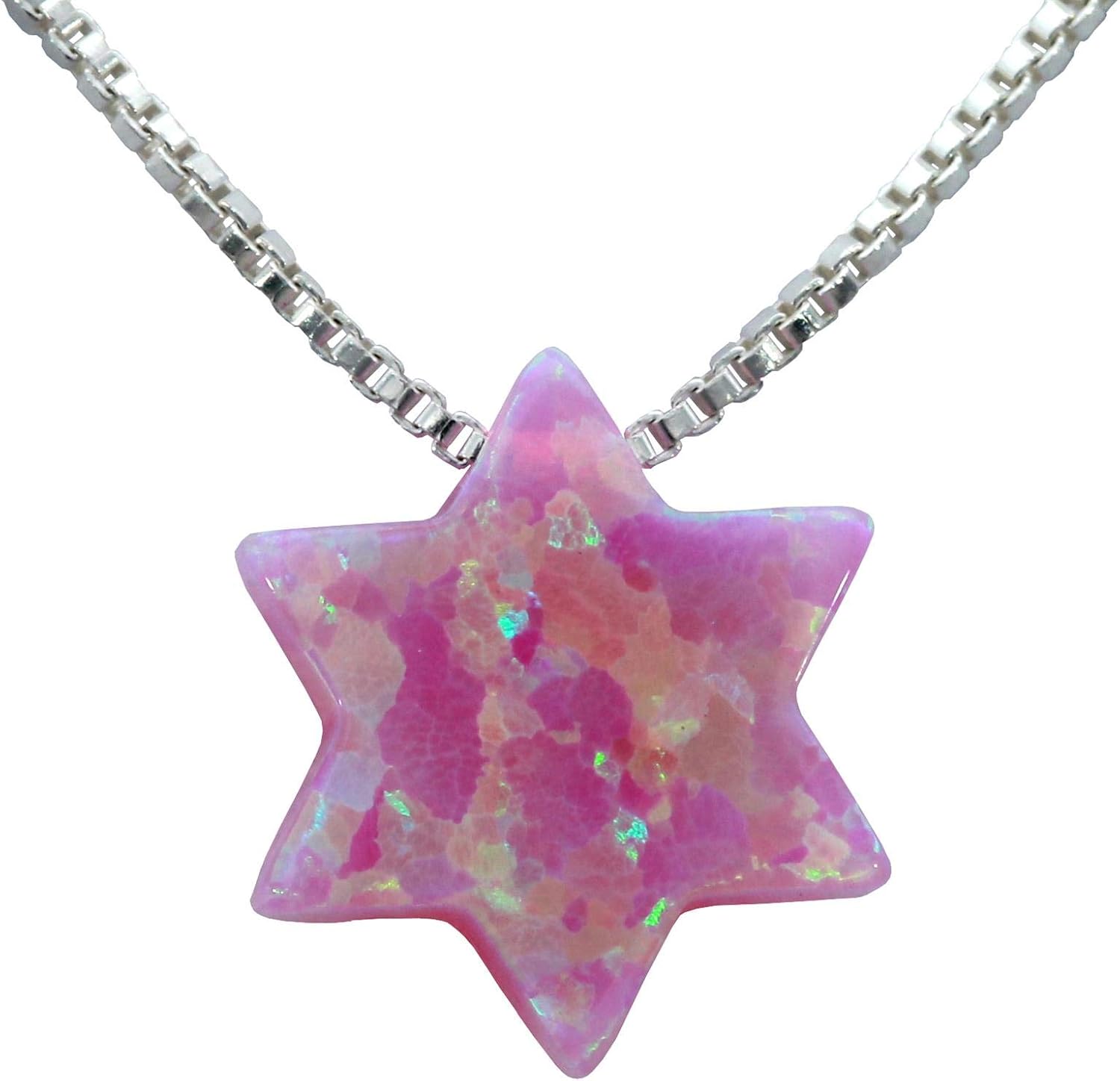 Sterling Silver 925 pink OPAL Star of 