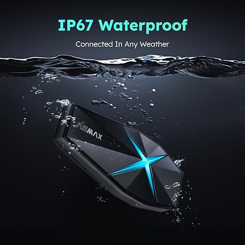 Miniatura 9 de Auriculares Bluetooth F1 para motocicleta con control de voz inteligente, sistemas de comunicación de casco de malla para 10 conductores,