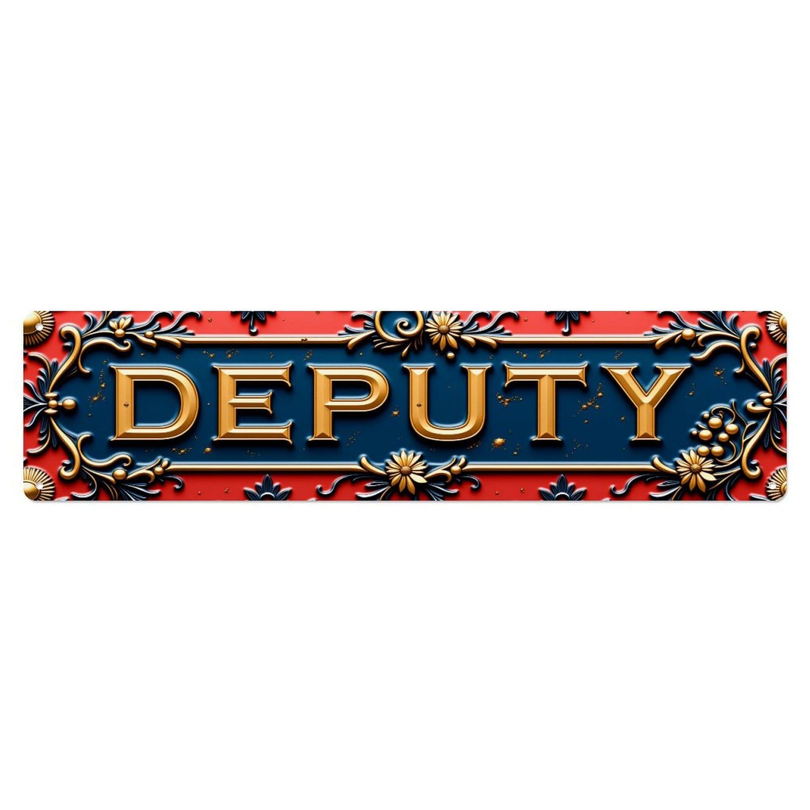 Ornate Gold Lettering Red Background Tin Sign Vintage Metal Poster Retro Bar, Home, Man Cave, Kitchen, Laundry Room Wall Art Decor Gift 4x16 Inch