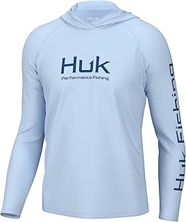 HUK Men's Pursuit Vented Long Sleeve Hoodie, Fishing Shirt with Hood