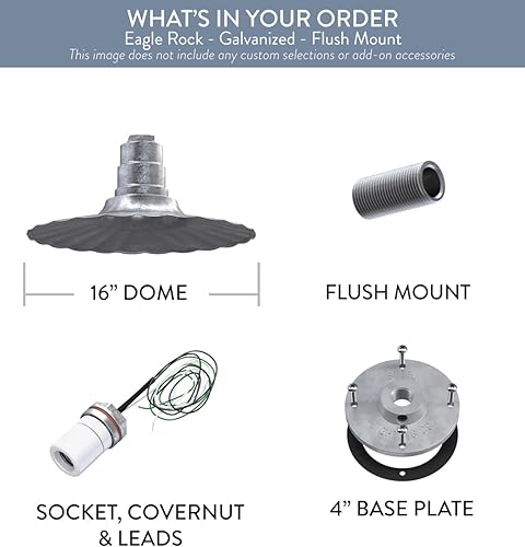 Miniatura 6 de Steel Lighting Co. Colgante Eagle Rock  Lámpara montada en el techo  Onda radial de 16 pulgadas  Montaje empotrado  Acero resistente estilo de