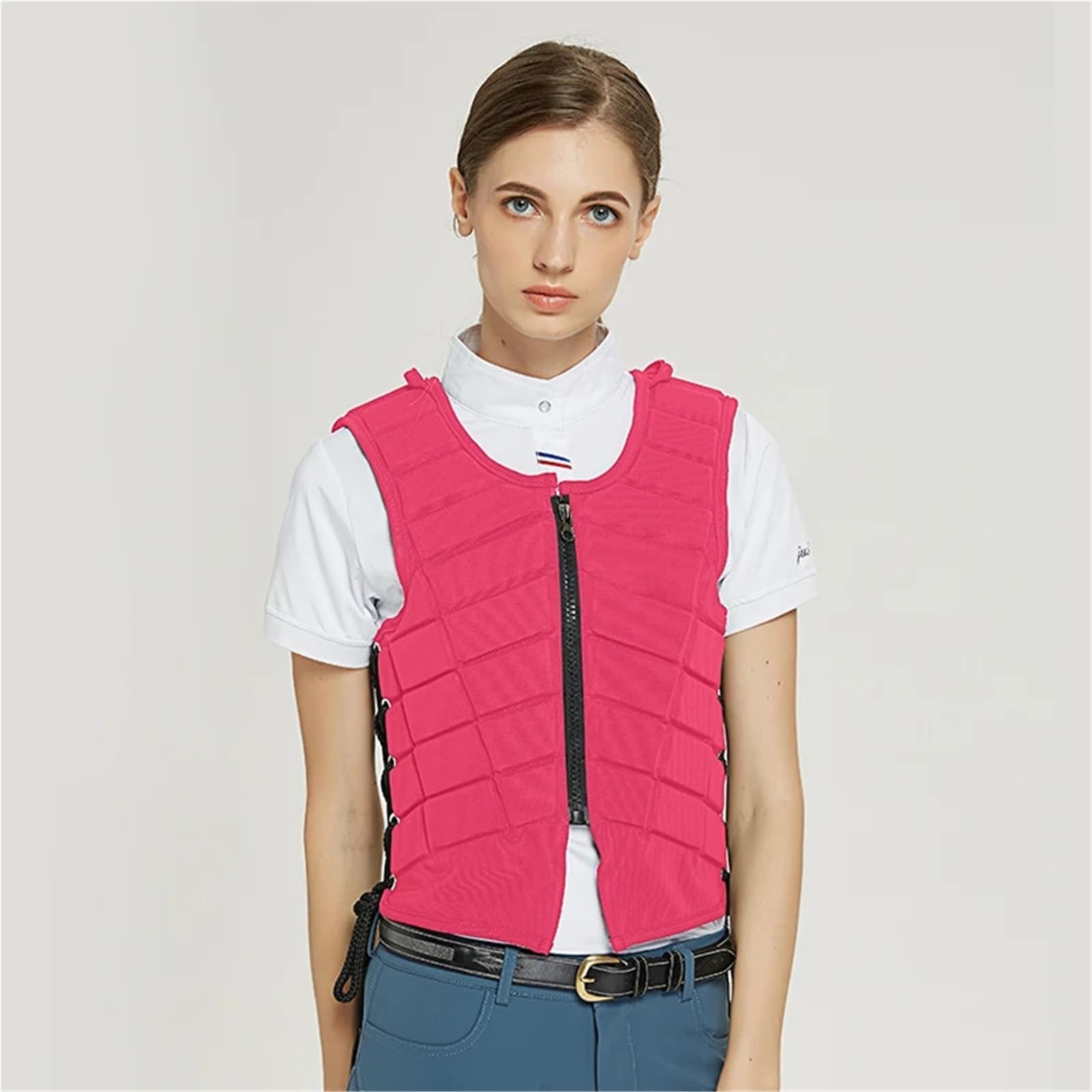 Chaleco de Equitación Chaleco Protector for equitación, Equipo de equitación, Ropa de Caballero for Adultos y niños, Ligero y Transpirable for Todas Las Estaciones.(Pink,CS)