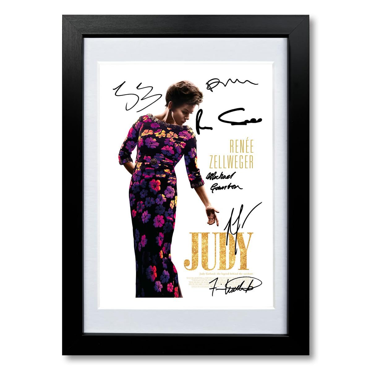 Judy Cast Signed A4 Poster Photo Print Framed Autograph Gift 2020 Movie Film Garland Renee Zellweger (BLACK FRAMED & MOUNTED)