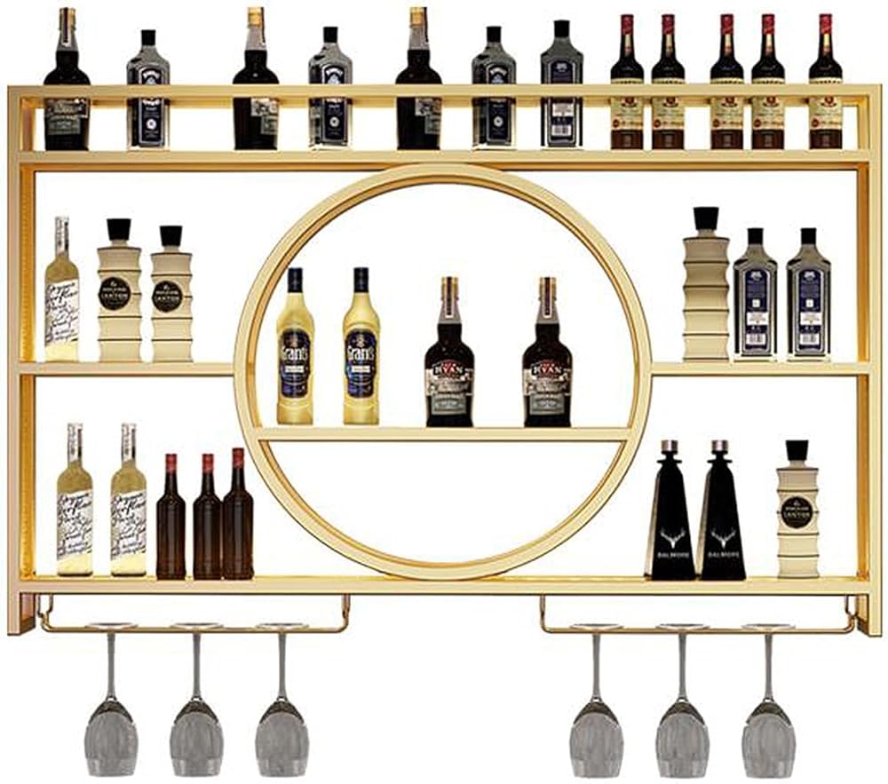 Étagères flottantes pour unité de bar en métal forgé au design épuré