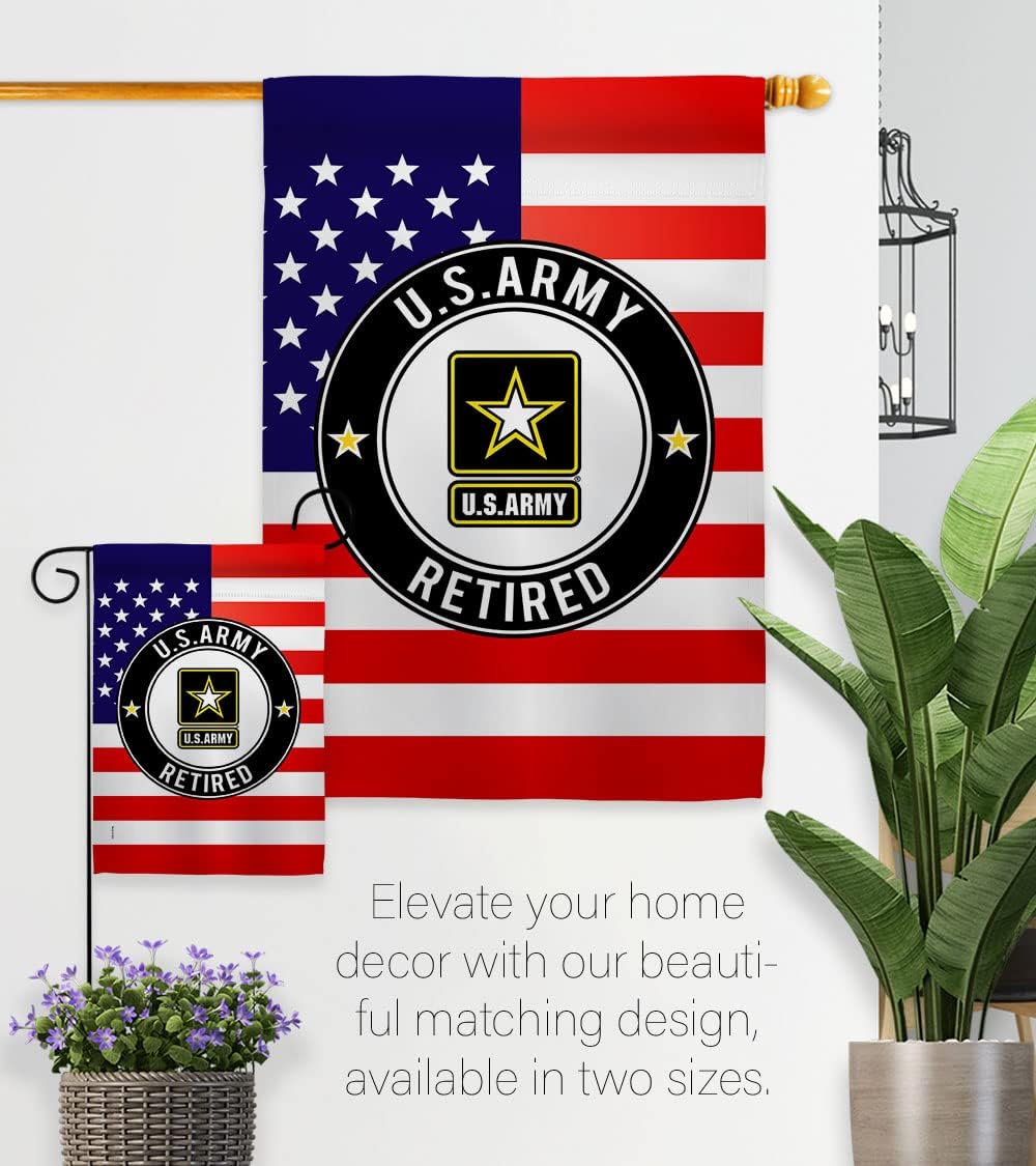 United State Army Retired Garden Flag - Armed Forces Rangers American Military Veteran Retire - House Decoration Banner Small Yard Gift Double-Sided Made In USA 13 X 18.5